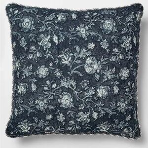Threshold x Studio McGee Floral Accent Pillow - Navy and White